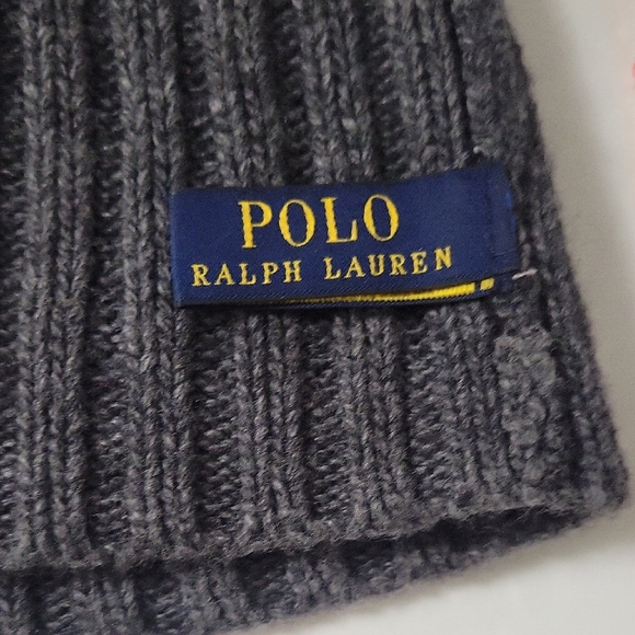 Polo Ralph Lauren Black Knit Beanie Uncuffed OS Dark Gray - Picture 8 of 9